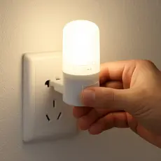 Luminária LED de Tomada Bivolt para Quarto Escritório Leitura Noite Criança Mini Abajur Luz Noturna