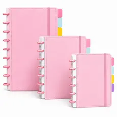Caderno Grande tipo Inteligente Personalizado 8/10/11 Discos Capa Dura 80 Folhas Pautadas Escolar Planner Diário