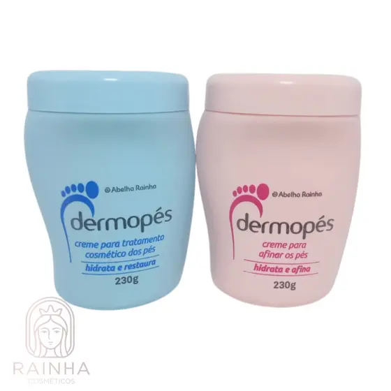 Kit 2 Abelha Rainha Dermopés Creme para Rachaduras nos Pés 230g Hidratação Intensa Restaura e Afina