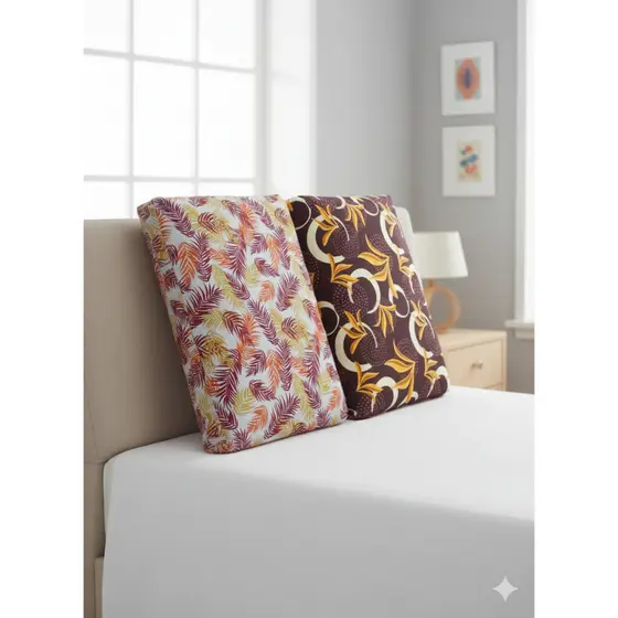 Kit 2 Capas Travesseiro Estampada Suave Encosto Travesseiro Descanso Triangular