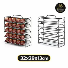 Organizador Porta Café Dolce Gusto 50 Cápsulas Suporte Bancada Aço Reforçado Preto