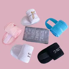 Máscara Facial com Fita Mágica, Faixa de Cabelo Bordada para Maquiagem, Lenço Esportivo Respirável e Absorvente de Suor,