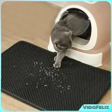 Tapete de Areia para Gatos  | Anti Sujeira Impermeável - Coletor Eficiente+Pet brinquedos Mat de lixo de gato de camada