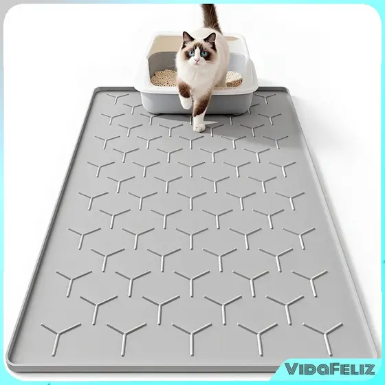 Silicone Tapete multifuncional para caixa de areia gato, tapete para pets, tapete de silicone à prova d'água para piso
