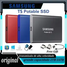 Original SAMSUNG SSD Externo T5 2TB 4T 8T 16TB Disco Rígido Portátil Estado Sólido Hd Externo USB3.1 External Hard Drive
