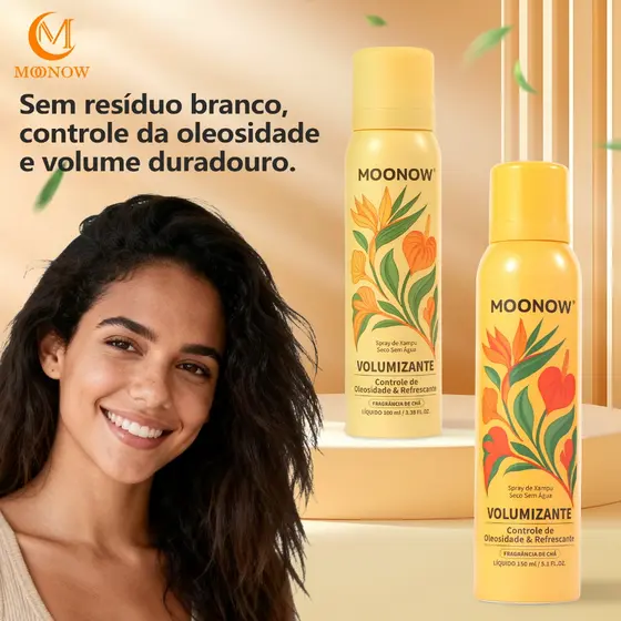 Shampoo a Seco Antioleosidade e Volume - Fórmula Leve, Não Deixa Resíduos, para Todos os Tipos de Cabelo