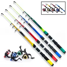 Kit 1-4 Varas De Pesca 60-120lbs Completo Com Carretel Esportes Ao Ar Livre Baixo Portátil Linha~