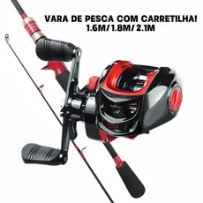 Vara de pesca telescópica Fibra com carretilha 1.6M/1.8M/2.1M Vara De Pesca Carretel Max 30KG!!