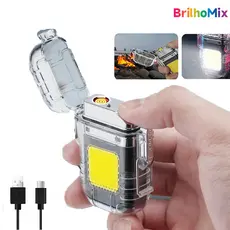 Isqueiro Elétrico LED USB Recarregável Pequeno e Leve Seguro Não Esquenta Ergonomico