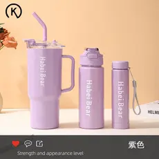 Kit 3 Garrafa de Água Squeeze Motivacional Com Adesivos 300ml+800ml+1200ml
