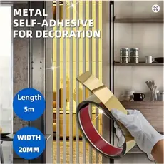 Decoração plana de aço inoxidável dourado listrado liga de titânio parede teto borda decoração filme 5m