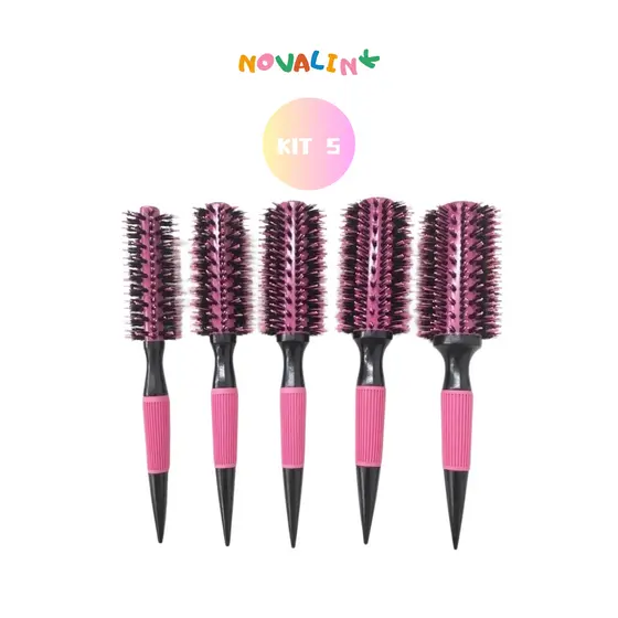 Kit 5 pcs Escovas Profissionais De Cabelo Cerdas