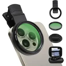 Filtro CPL Polarizador 52mm para Celular com Clip e Case de Proteção HD para Todos os Celulares
