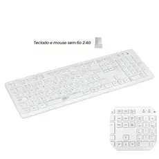 Teclado Wireless Sem Fio ABNT2 2.4GHz Silencioso Slim Home Office AITEK Plug and Play