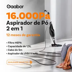 Gaabor Aspirador 2 em 1 16000Pa Sucção Forte 127V Antiembaraço Portátil Para Carro e Sofa GVCW M15A