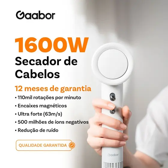 Gaabor Secador Vento Forte Íons Negativos 110000 RPM HD-M02B/M02C -1
