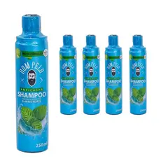 Kit 5 Shampoos Anticaspa Dom Pelo 250ml Nova Fórmula - 3 em 1 para Cabelo, Barba e Bigode - Pronta Entrega