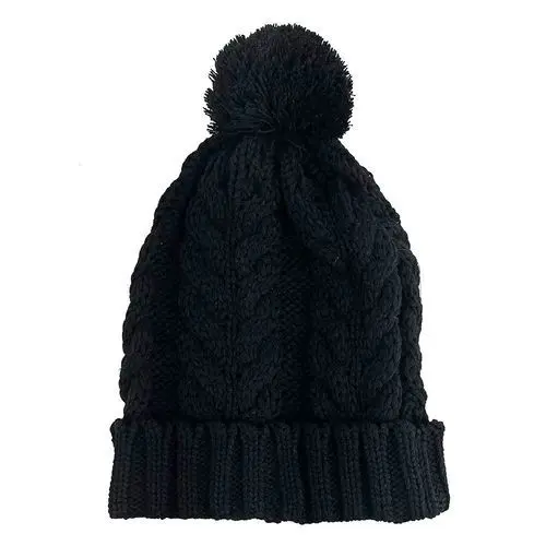 Touca Inverno Feminina Masculina Gorro Tricot Quentinha Com Pompom Preta