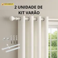 Varão De Cortina Madeira Completo Suporte Buchas E Parafusos 2,00M 19,00mm as