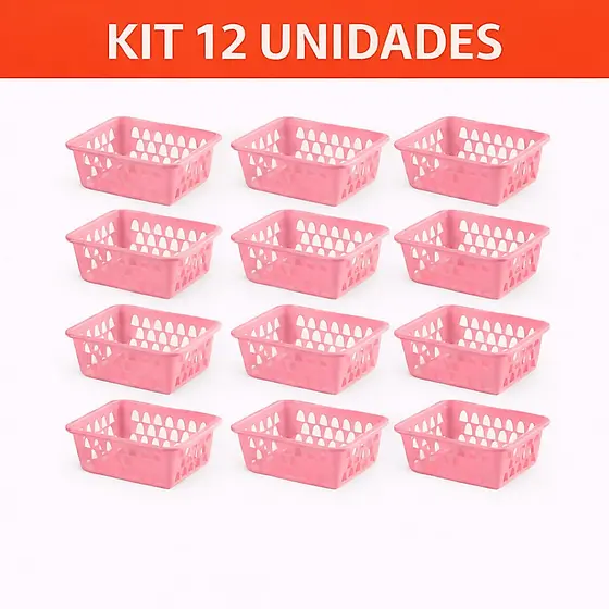 KIT CESTOS ORGANIZADOR CESTINHO MULTIUSO GAVETA ESCRITORIO CLINICA