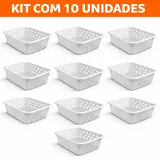 Kit Cestinha Organizador Multiuso Cesto Plastico Para Banheiro Cozinha Gaveta E Armário