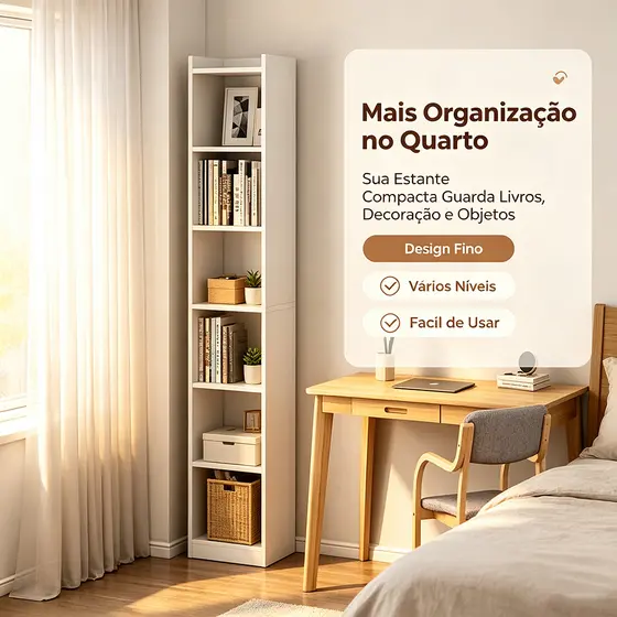 Estante de madeira 6 camadas prateleira utilitária faça você mesmo multiuso fenda estreita pequena