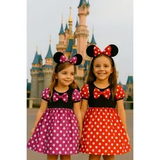 Fantasia infantil Minnie Rosa e Minnie Vermelha Disney menina FESTAS ANIVERSÁRIOS CARNAVAL