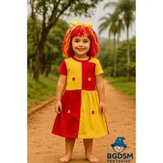 Fantasia Infantil Emilia ( Sitio do Pica Pau Amarelo ) FESTAS ANIVERSÁRIOS CARNAVAL MENINA