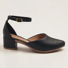Sapato Feminino Scarpin Bico Fino Salto Baixo Grosso 5cm Elegante, Macio e Confortável