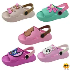 Chinelo Nuvem Menina Infantil 2 em 1 com Personagens Animados e Correia - Leve, Confortável