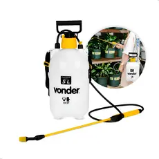Pulverizador Manual 5 Litros Bomba Pressão Água Mato  Adubação uso agrícola Branco