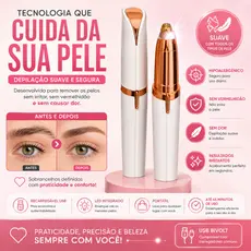 Caneta Depiladora Sobrancelha Elétrica Recarregável USB Aparador Facial Feminino Com LED