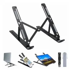 Suporte Notebook C/Base Dobrável E Ajustável, sua altura ideal mais conforto