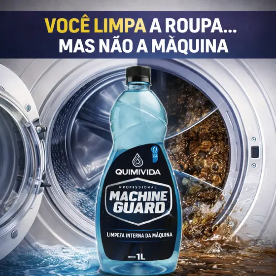 Limpador Máquina de Lavar Roupa P/ Uso - remove residuos sem danificar a máquina 1L