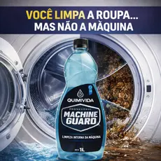 Limpador Máquina de Lavar Roupa P/ Uso -  remove residuos sem danificar a máquina 1L