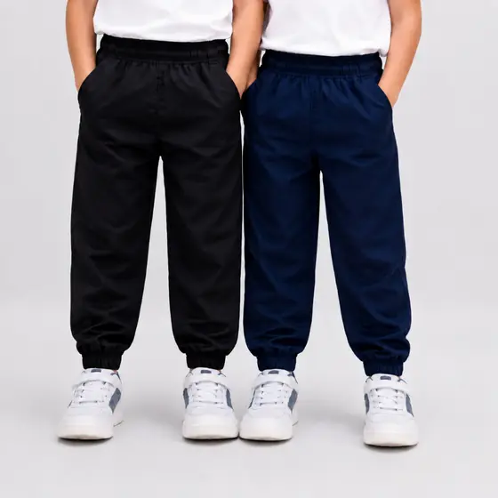 Kit 2 Calça Tactel Infantil Jogger Menino Confortável Com Elástico E Bolsos