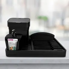 Kit Para Pia Escorredor de Louças + Lixeira + Dispenser De Detergente Cozinha  LP House