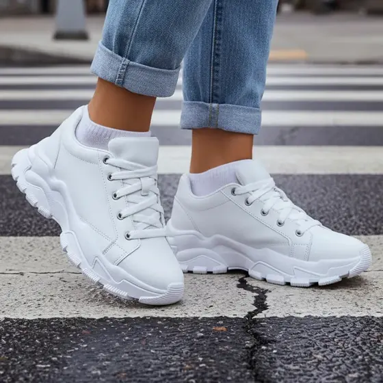 Tênis Feminino Adulto Plataforma Tratorada Conforto Chunky Casual Blogueiras Academia