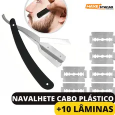 Navalha de Acabamento para Barba com Opção de 10 ou 30 Lâminas - Kit Profissional Completo