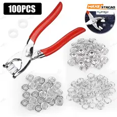 Conjunto com 200 Peças para Alicate de Botões - Fixação sem Costura em Roupas e Acessórios