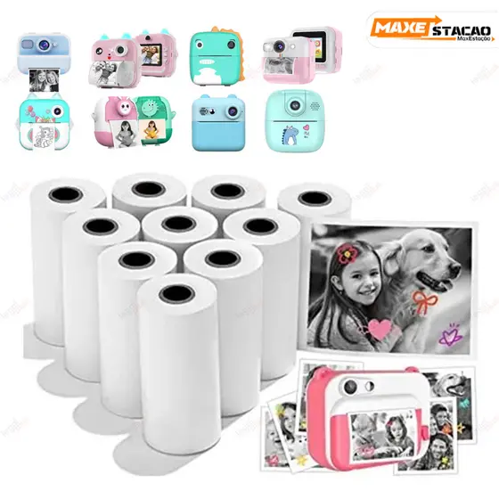 Kit de 30 Refis de Papel Térmico - Ideal para Impressora Portátil e Máquina Fotográfica Instantânea