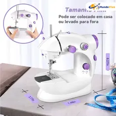 Mini máquina de costura de mesa de dupla tensão com pedais - muito adequada para uso diário (110V/220V)