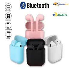 Fone de ouvido intra-auricular Bluetooth sem fio verdadeiro I12 Macaron