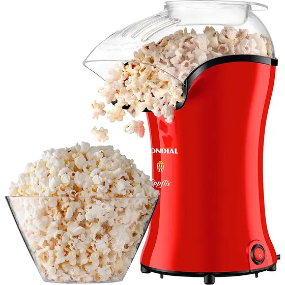 PIPOQUEIRA ELÉTRICA MONDIAL POPFLIX PP-03 1200W (127V) VERMELHA | PIPOCA SEM ÓLEO | RÁPIDA