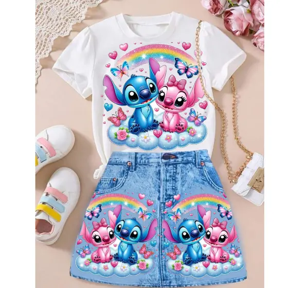 camiseta  infantil menina manga curta estampa fofa  tamanhos 2 ao 14