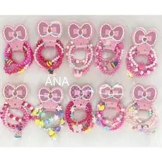 ANA1108 Kit 24 pulseiras lindas infantis de miçanga