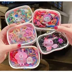 ANA1108 12 Pacote Colorido Pequeno Elasticos Silicone Grosso De Cabelo Meninas  Elástico