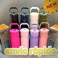 Garrafa térmica 550ML/650ML de aço inoxidável de alta qualidade com alça canudo