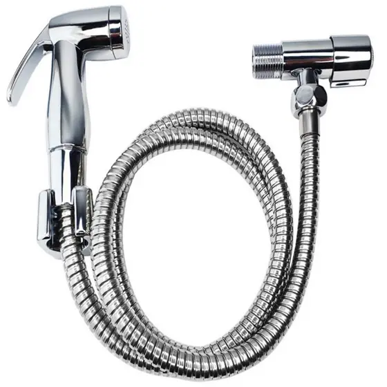 Ducha Higiênica 100% Cromada Completa Luxo Metal Inox