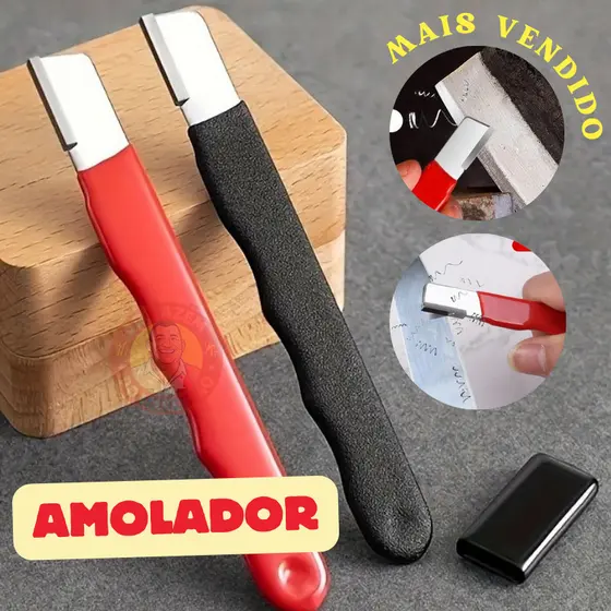 Afiador Profissional de Facas Aço Tungstênio Pedra Diamantada Lâminas Tesoura Jardinagem Cabo Antiderrapante